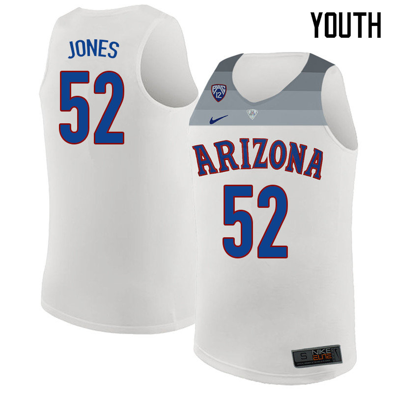 2018 Youth #52 Kory Jones Arizona Wildcats College Basketball Jerseys Sale-White